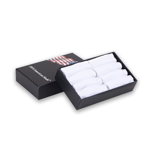 AWS/American Made 8 Pairs White Bamboo Low Cut Ankle Socks for Women Shoe Size 6 to 9 with Gift Box2