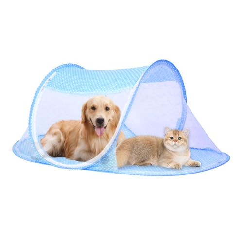 Tente D'extérieur pour Animaux de Compagnie Tente en Maille pour Chat Pliable Respirante pour chats et petits animaux 108x60x40cm