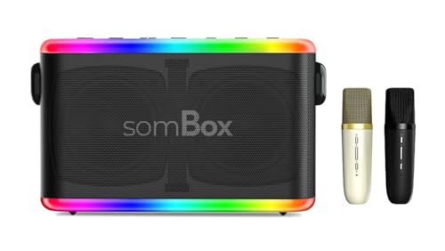 Caixa de Som com Microfone 100W Partybox com HIFI Som 360 Graus B...