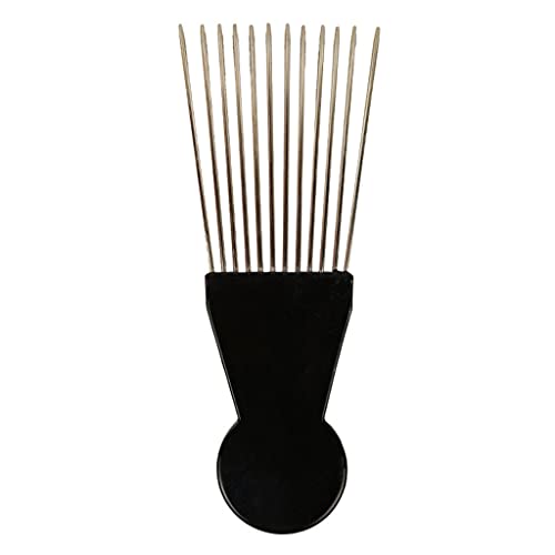 Peine afro metálico de dientes anchos para cabello rizado miniatura 1