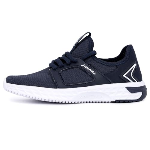 Nautica Kids Boys Girls Lace Up Sneaker Comfortable Tennis Running Shoes-Arano Boys-Navy White Size-13 thumb #1