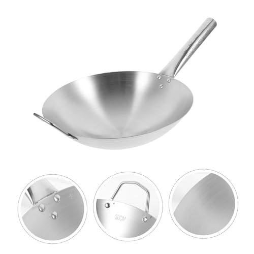 Wok de acero inoxidable PRETYZOOM 1pc sin antiadherente miniatura 7