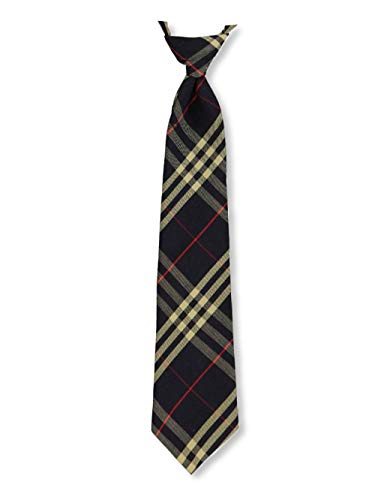 Cookie's Adjustable Banded Necktie with Clip - navy/khaki/red *plaid #1c*, 14
