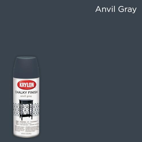 Image of Krylon CHALKY FINISH 12 Oz. Ultra Matte Chalk Spray Paint, Anvil Gray - 1 Each