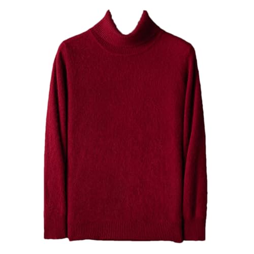 Men’S Merino Wool Sweater Turtleneck Pullover Business Casual Winter Top Thin Knit Lightweight Long Sleeve Jumper
