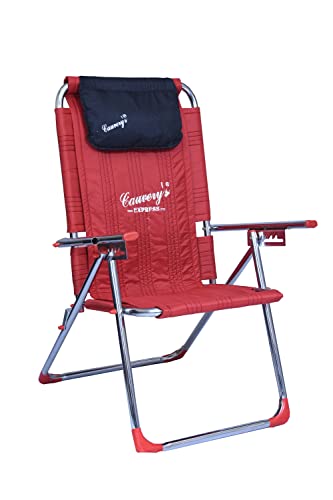 Image of cauvery Folding Study Chair with Cushion & Adjustable Writing Pad - (RED, for All Age) | Wrought Iron