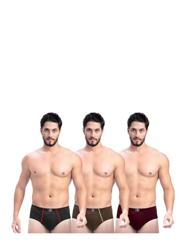 Image of Milton Mens Pure Cotton Solid Briefs with Inner Elastic|Premium Soft Breathable Underwear for Men|Comfort-Fit Waistband for All-Day Wear|Multi-Color, Color Name May Vary as per Availability|Pack of 3
