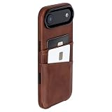 Dockem Etui na Karty do iPhone 17 Air z Magnetyczną Płytką Montażową, Przycisk Sterowania Aparatem, Portfel z 2 Kieszeniami: M2 Exec Sztuczna Skóra Premium (Brazowy)
