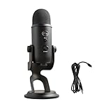 Blue Yeti USB Microphone for PC, Mac, Gaming, Recording, Streaming, Podcasting, Studio and Computer Condenser Mic with Blue VO!CE Effects, 4 Pickup Patterns, Plug and Play - Blackout