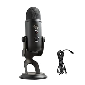 Logitech for Creators Blue Yeti USB Microphone for Gaming, Streaming, Podcast, YouTube, Discord, PC, Studio Sound, Plug & Play-Blackout