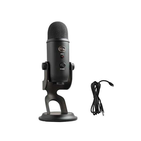 Logitech Creators Blue Yeti USB Microphone for Gaming, Streaming, Podcast, YouTube, Discord, PC, Studio Sound, Plug & Play-Blackout