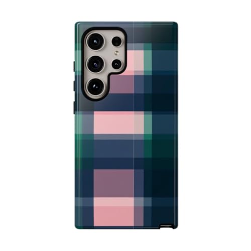 Coque rigide brillante écossais émeraude Samsung S24 Ultra finition premium