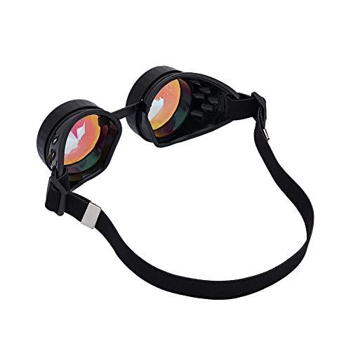Image of 3-5 Days Delivery Kaleidoscope Rave Rainbow Crystal Lenses Steampunk Goggles