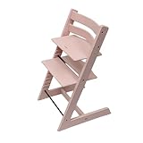 Pakabi無垢材のベビーチェア、ハイチェア、ダイニングテーブル、組み立て簡単、木製、シートの高さ調節可能、ステップの高さ調節可能、多段階調整、家庭用、子供用、赤ちゃん用、ギフト。 (桜パウダー)