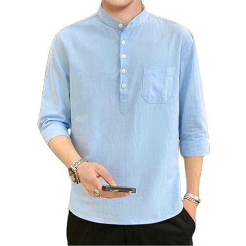 Chemise ample homme coton et lin contre la chaleur estivale