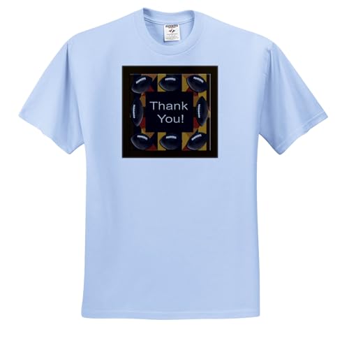 3dRose, Footballs Brown Thank You, T-Shirt