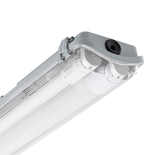 LEDKIA LIGHTING Pantalla Estanca con dos Tubos LED 150cm IP65 Blanco Cálido