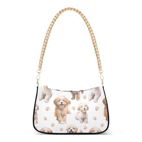 Clutch Shoulder Bags Tote Evening Purse Handbags for Women Yorkshire Terrier Dogs Hobo Bags with Zipper Closure