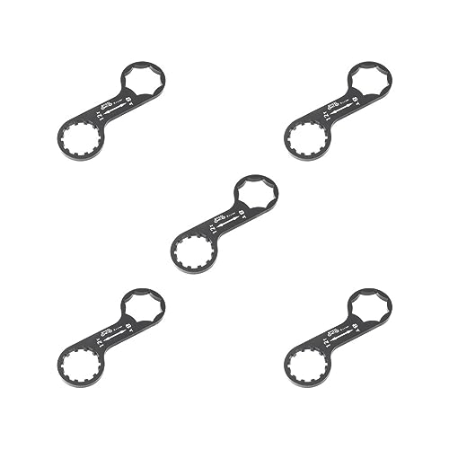 5のセットバイク自転車フロントフォークキャップレンチアルミ合金 XCT RST XCR ブラック 黒 105x4.6 mm