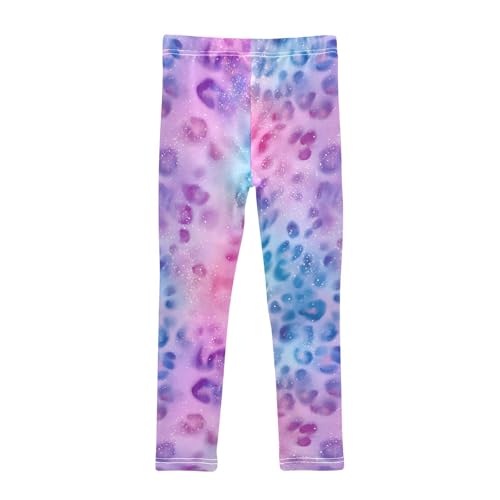 Girls Leggings Leopard Print Kids Length Leggings Pants Toddler Athletic Soft Pretty Pink Tights Trousers 4T2
