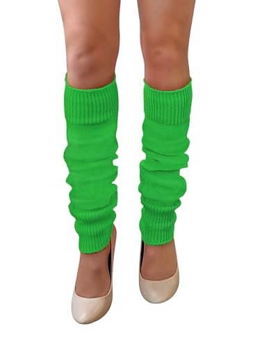 NuJake Leg Warmers In Assorted Colours 1980s Luxurious Girls Cosplay Legwarmer (Green)