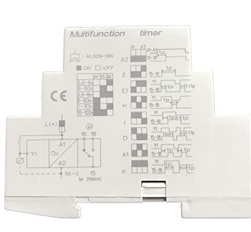 Relais temporisé multifonction AC/DC 24-240V DHC19-M pour tableau électrique