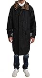Dolce & Gabbana - - All - Black Brown Hooded Reversible Raincoat - IT46 | S
