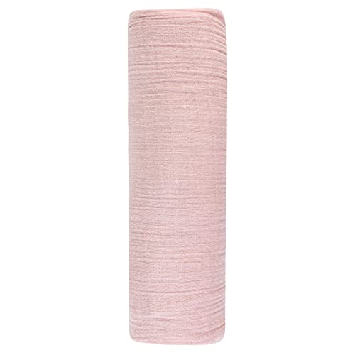Image of Ely's & Co. Cotton Muslin Swaddle Blanket 1-Pack for Baby Girl — 100% Cotton Muslin Extra-Large Swaddle Blankets (47” x 47”) Petal Pink