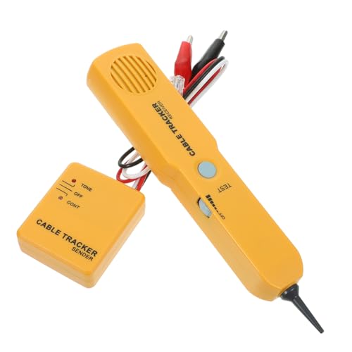 CIYODO Rj11 Telephone Cable Tester Tone Line Finder Wire Tracer Network Line Detector Crocodile Clips Suitable for Phone and Network Troubleshooting (no Battery, Yellow)