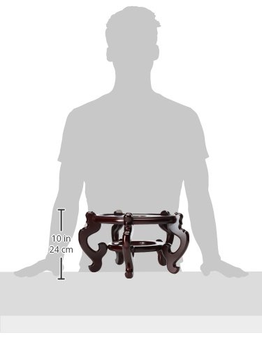 Oriental Furniture Rosewood Fishbowl Stand - Size 10.5 In. Base Diameter #TOP2