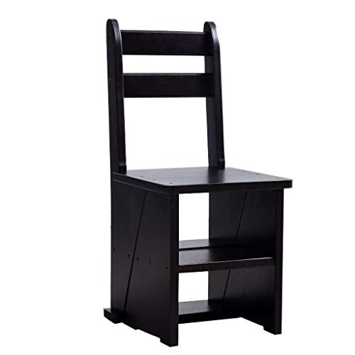 American Ladder Stool Silla multifunción de 4 peldaños Escalera de Madera Maciza Taburete Plegable deformable Escaleras ascendentes para la Biblioteca de la Oficina en casa Cover