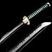 HERO SWORD Handmade Advanced Nugui Polishing Katana Traditional Japanese Clay Tempered T10 Steel Real Hamon Razor Sharp Samurai Sword Green Cool Sword for Mens Women