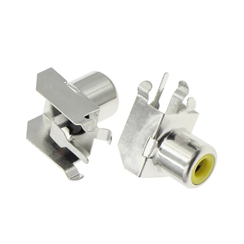 Conector AV de 2 pines para soldadura PCB AV1-8.4-3B de 5 unidades en color amarillo