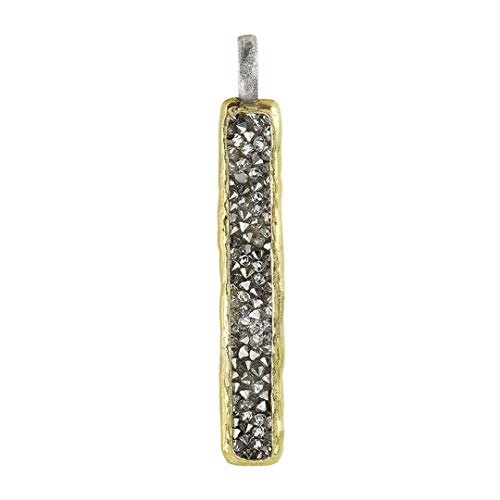 Waxing Poetic Kristal Brass, Sterling Silver and Swarovski Crystals Elevation Bar Pendant