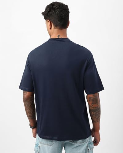 Image of Bewakoof Men's Cotton Graphic Print Oversized Fit T-Shirt
