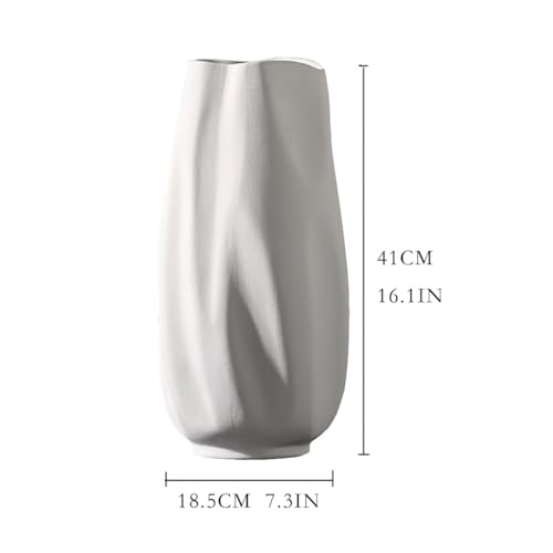 Vase en céramique blanche moderne pour composition de fleurs séchées