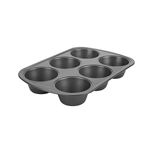 GoodCook Everyday Nonstick Steel Jumbo Texas Muffin Pan, 6-cup, Gray - Image 4