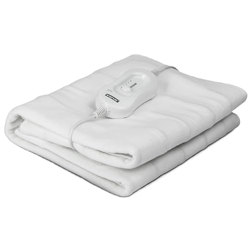 Status Single Electric Under Blanket with 3 Heat Settings 40W Heated Mattress Cover for Bed Warming and Night-Time Comfort White (SEB1PKB)
