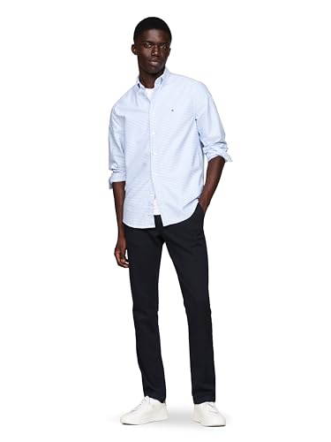 Image of Tommy Hilfiger Men's Long Sleeve Oxford Shirts in Regular Fit, Men's Button Down Shirts, Also Available in Big and Tall