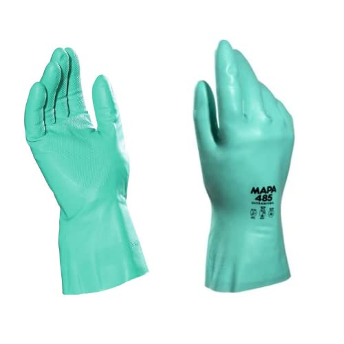 DSTOCK60 - 12 Paar Gummihandschuhe - Haushalts- oder Reinigungshandschuhe - Mapa Professional Ultranitril 485 - Größe 8, grün