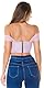 Koucla Top Wetlook Lederlook Crop Top Kunstleder Korsagen-Top mit Zip (Altrosa, S)