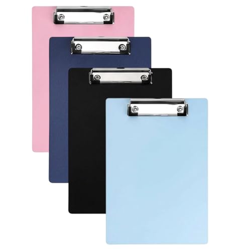 4-Pack Mini Clipboard Folder Mobile Document Signing and Color-Coded Filing System A5 Clipboard with Secure Hold Suitable for Office Workers and Students