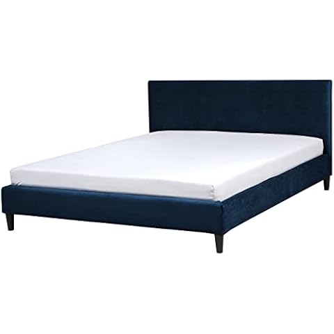 Cama tapizada en Terciopelo Azul Oscuro 180 x 200 cm Cover