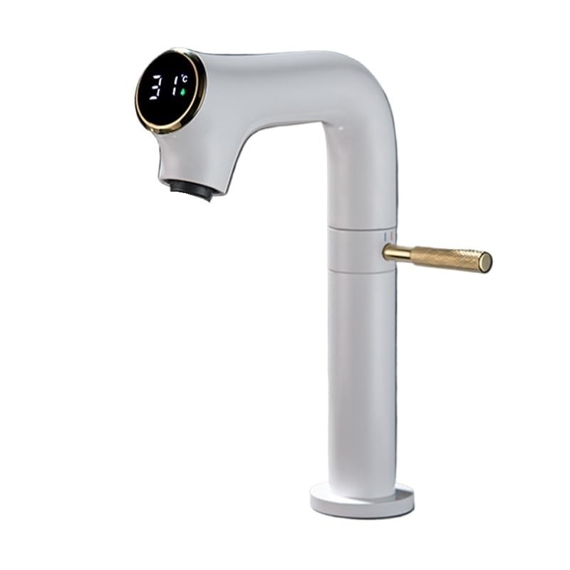 Robinet de lavabo blanc numérique pour une salle de bain moderne et relaxante