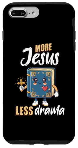 �C�G�X�Ƌ��ɕ����Ȗ��� MORE JESUS LESS DRAMA �������b�Z�[�W �X�}�z�P�[�X iPhone 7 Plus/8 Plus �p