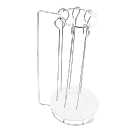 Ciieeo 1Set Stainless Steel Skewer Hanger Rack with Skewers Barbecue Display Stand for Outdoor Grilling Easy to Clean Bbq Supply with Drip Plates for Kebobs and Skewers