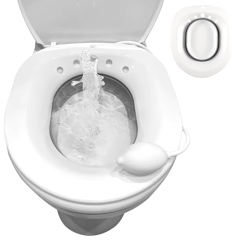 Joey&Viggy Sitz Bath for Toilet | Hemorrhoids Treatment & Postpartum Essentials | Portable Bath for Elderly Essentials, Yoni Steam, Haemorrhoids & Piles Treatment (Grey & White)