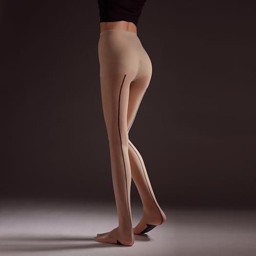 Image of Verdancy Women's 15D Sheer Pantyhose with Backseam & Cuban Heels High Waist Tights Plus Size Ultra Stretchable Stockings