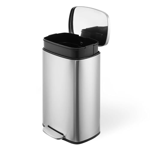 Caneca de basura rectangular de acero inoxidable 50L
