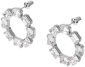 Swarovski Millenia Earrings, Circle, White, Rhodium plated